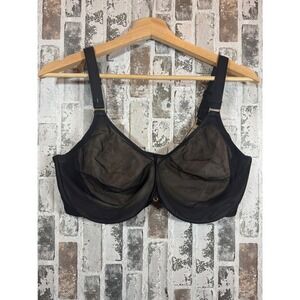 Chantelle C Magnifique Minimizer Bra Womens 40DDD Black Unlined Mesh